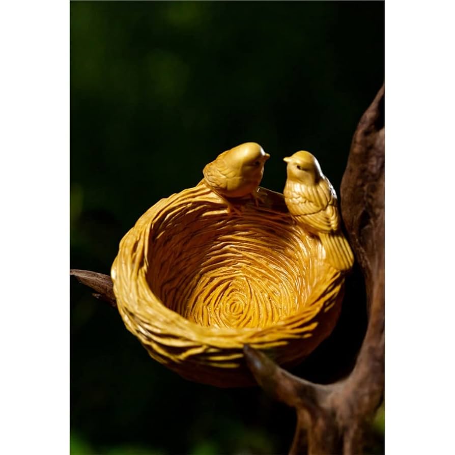 Amazon.co.jp: ツゲの木 8cm 鳥の巣の彫刻 木製の動物の像 縁起